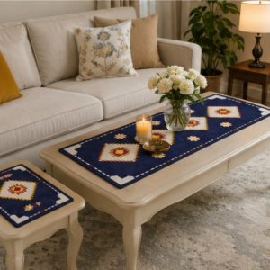 رومیزی طرح گلیم فرش